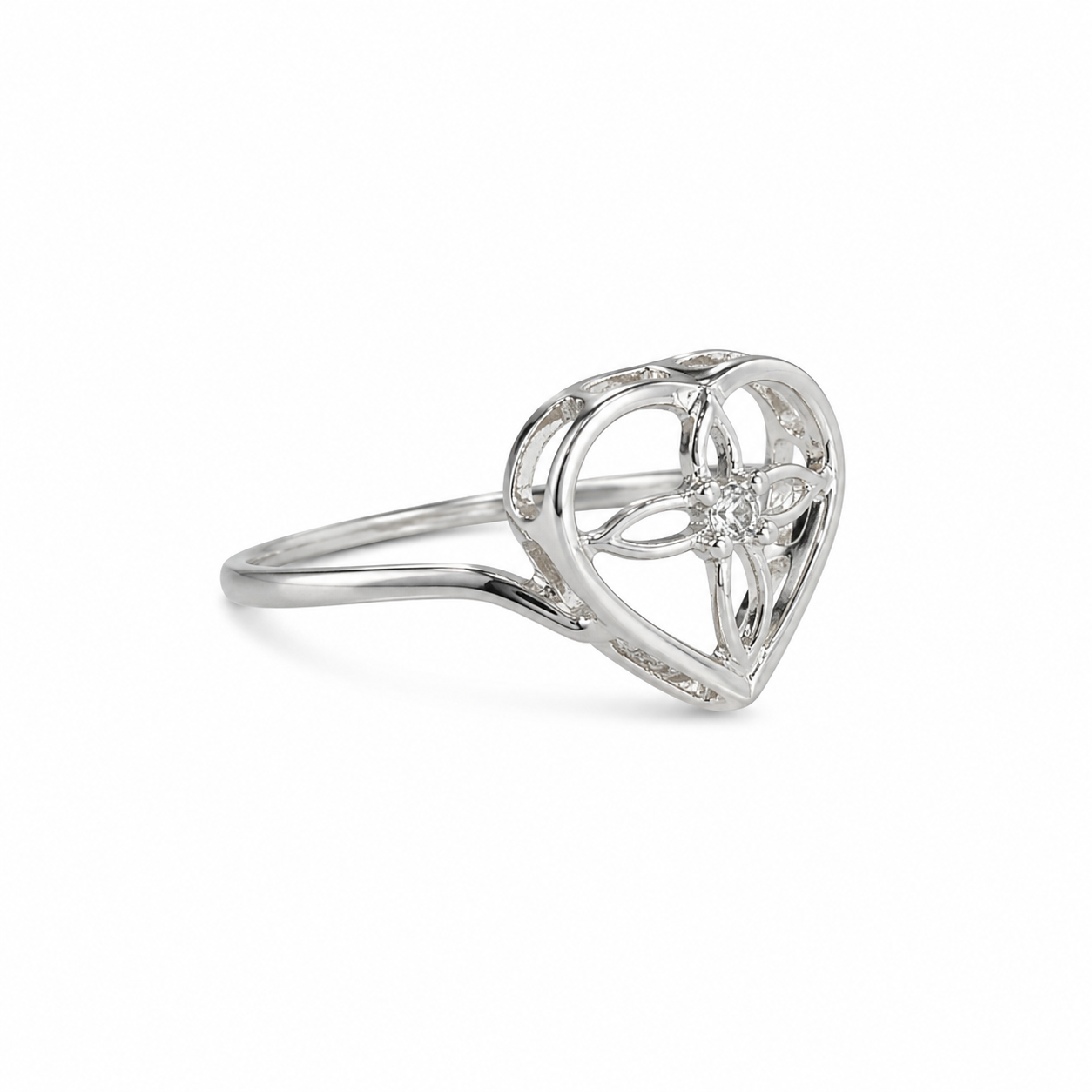 10KT White Gold 0.05 CTW Diamond Ladies Ring [K4H50]