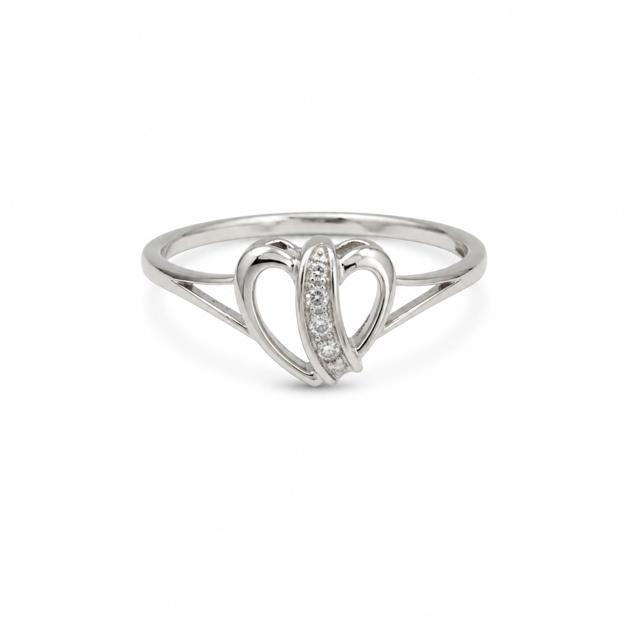 10KT White Gold 0.05 CTW Diamond Ladies Ring [K5H75]
