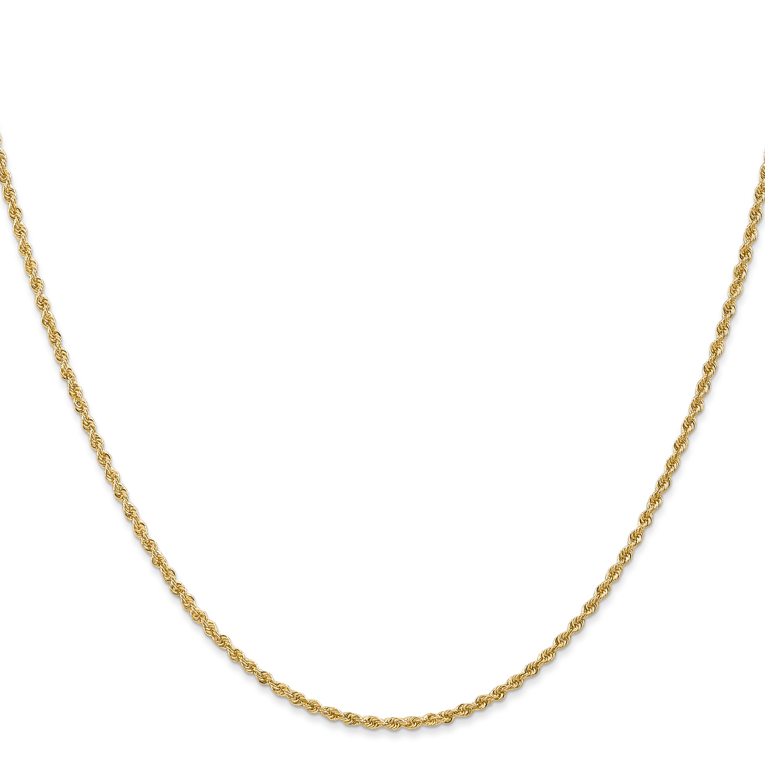 14K 1.6mm Solid Regular Rope Chain