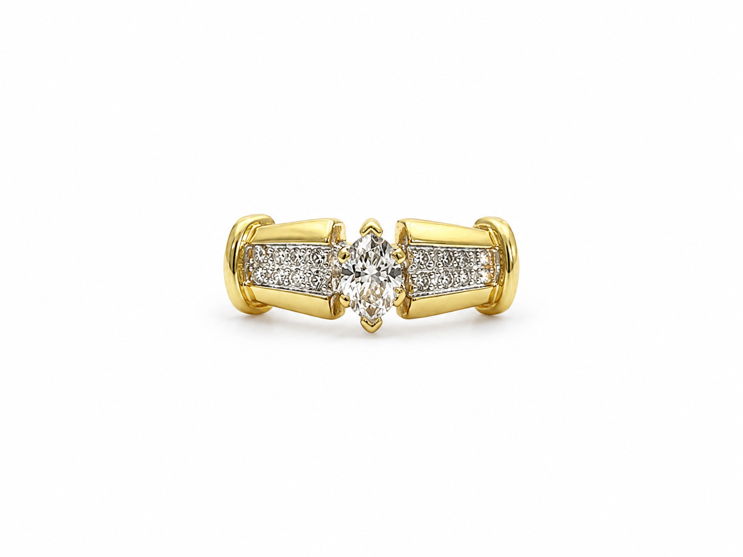 18KT Yellow Gold 0.65 CTW Diamond Ring [K54H00]