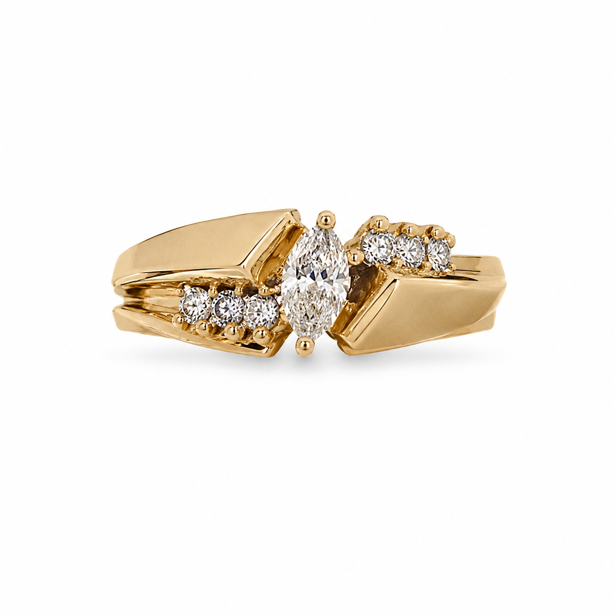 14KT Yellow Gold 0.50 CTW Diamond Ring [K33H00]