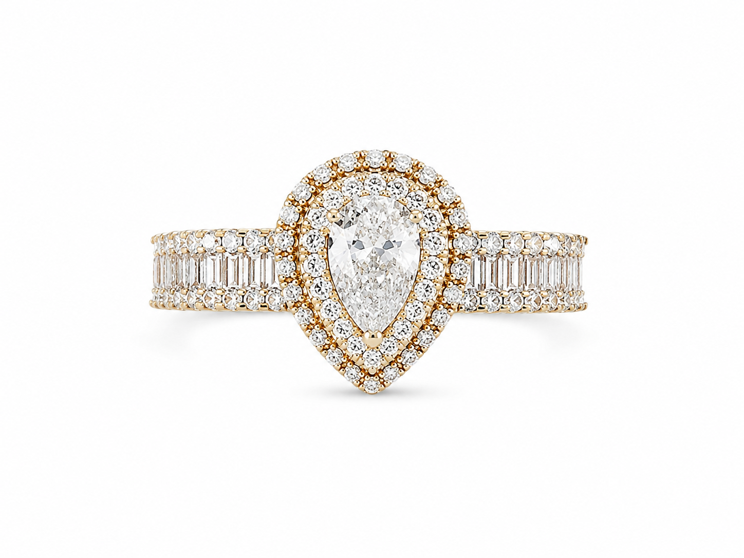 10KT Yellow Gold 0.50 CTW Diamond Ring [K15H00]