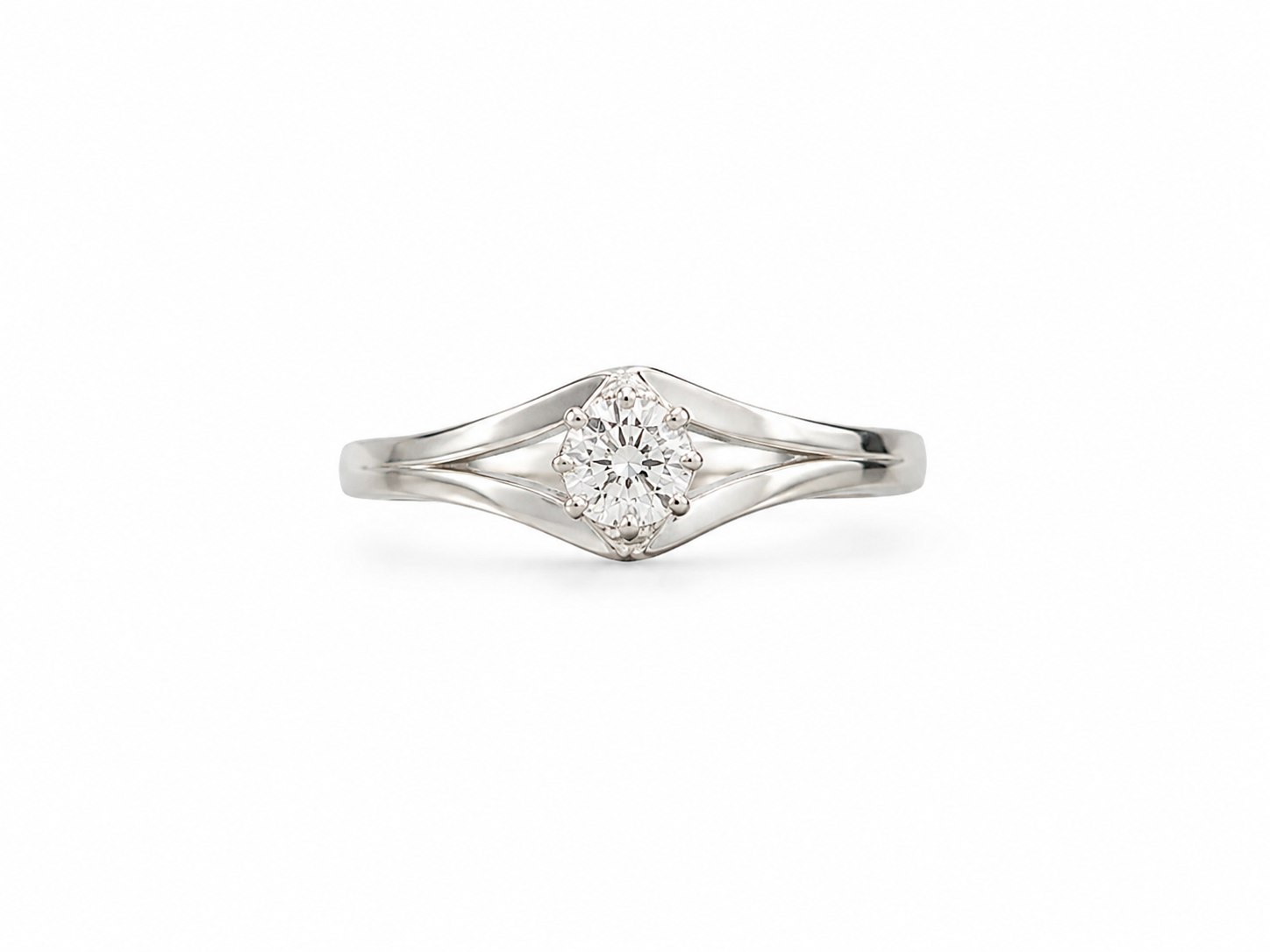 10KT White Gold 0.05 CTW Diamond Ring [K3H25]