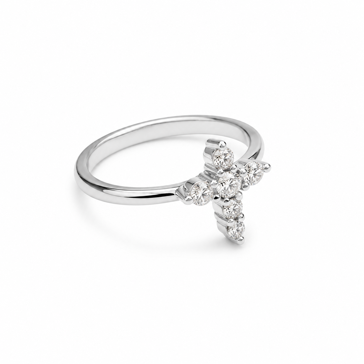 10KT White Gold 0.35 CTW Diamond Ring [K11H50]