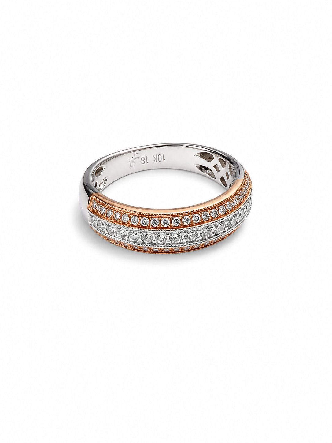 10KT Two Tone Gold 0.50 CTW Diamond Ring [K22H00]