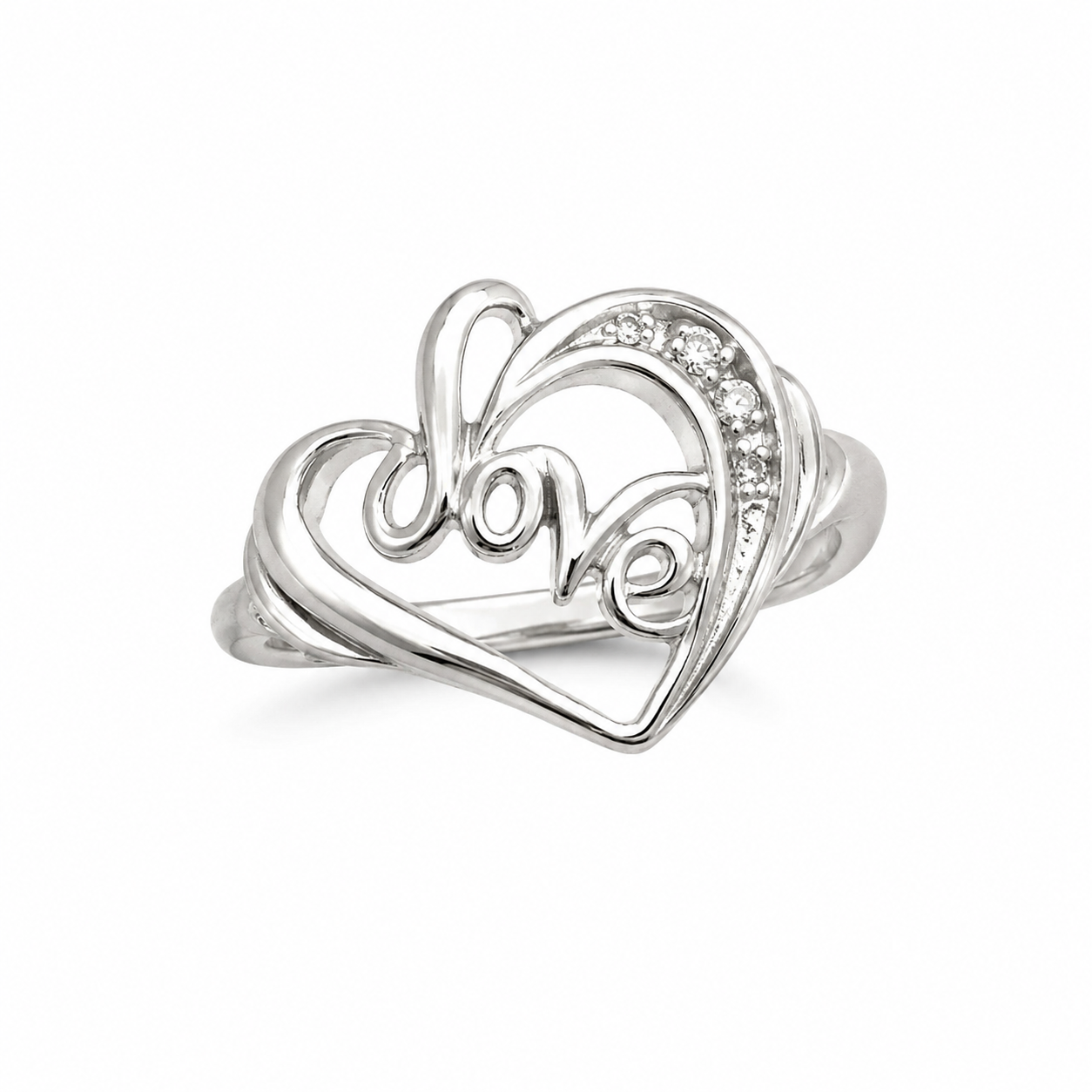 10KT White Gold 0.06 CTW Diamond Ring [K6H80]