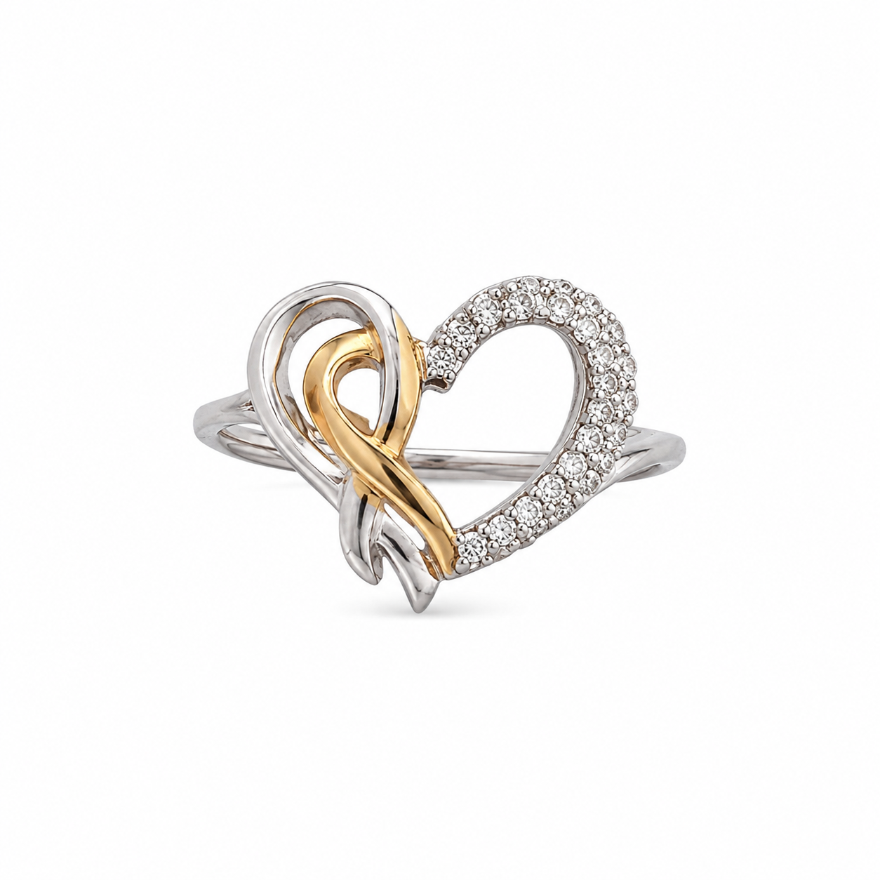 10KT Two Tone 0.16 CTW Diamond Ring [K9H00]