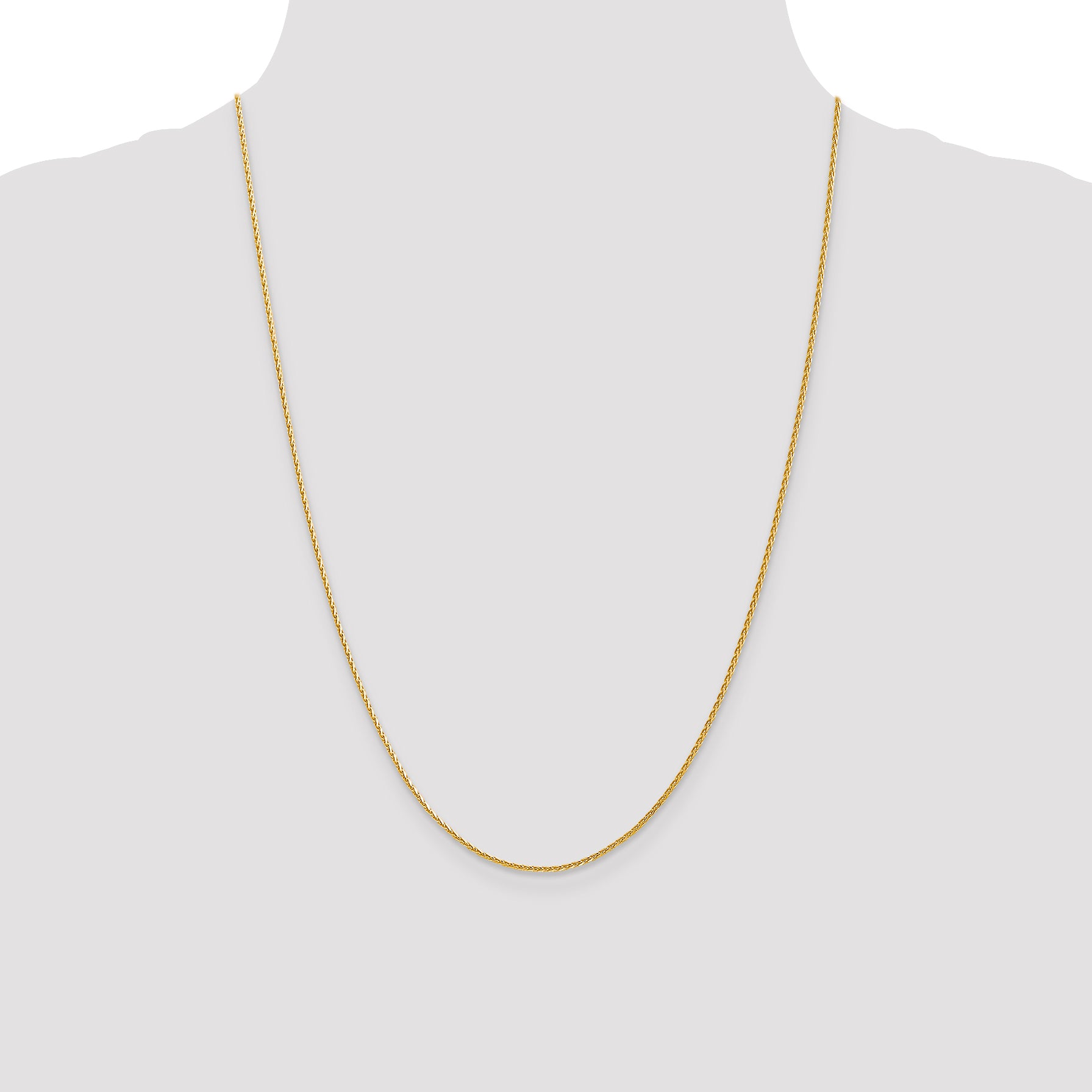 14K 1.3mm D/C Wheat Chain