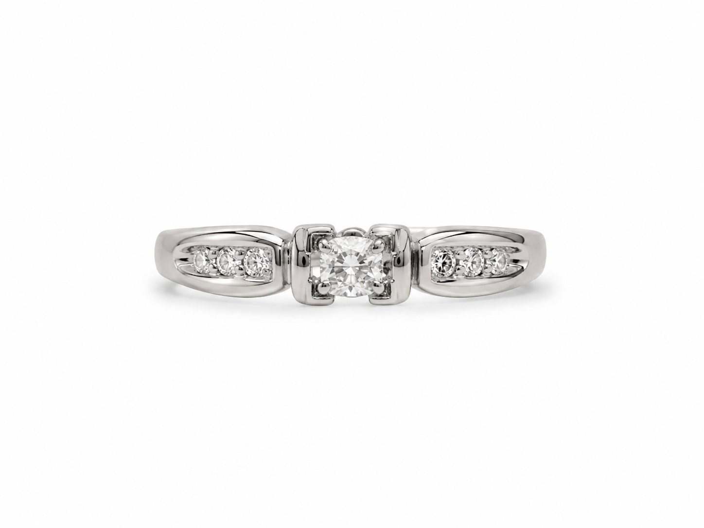 14KT White Gold 0.30 CTW Diamond Ring [K25H00]