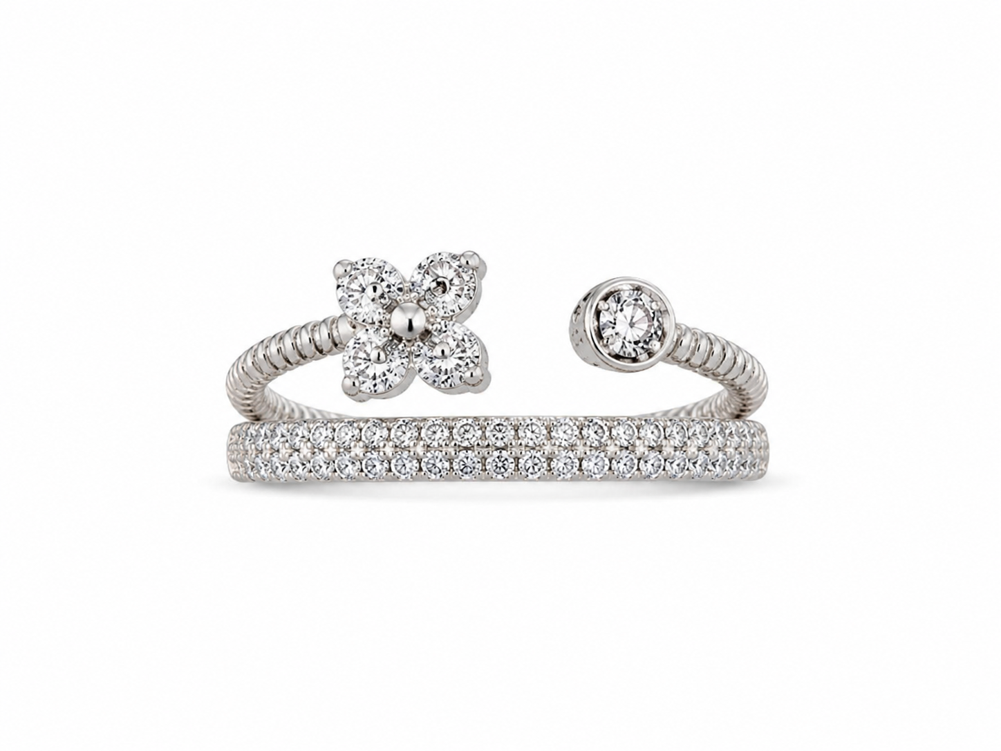 10KT White Gold 0.20 CTW Diamond Stackable Ring [K8H00]