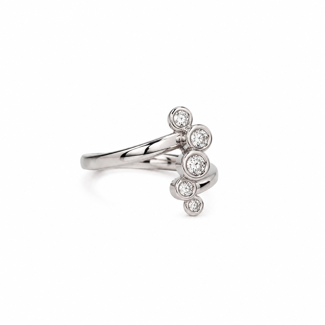 14KT White Gold 0.50 CTW Diamond Bezel Ring [K25H]