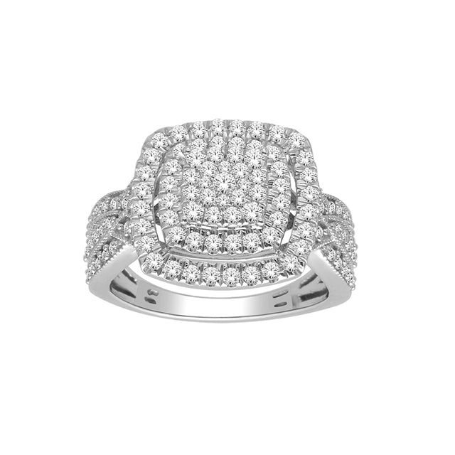 14K White 1.00Ct D-Ladies Rings