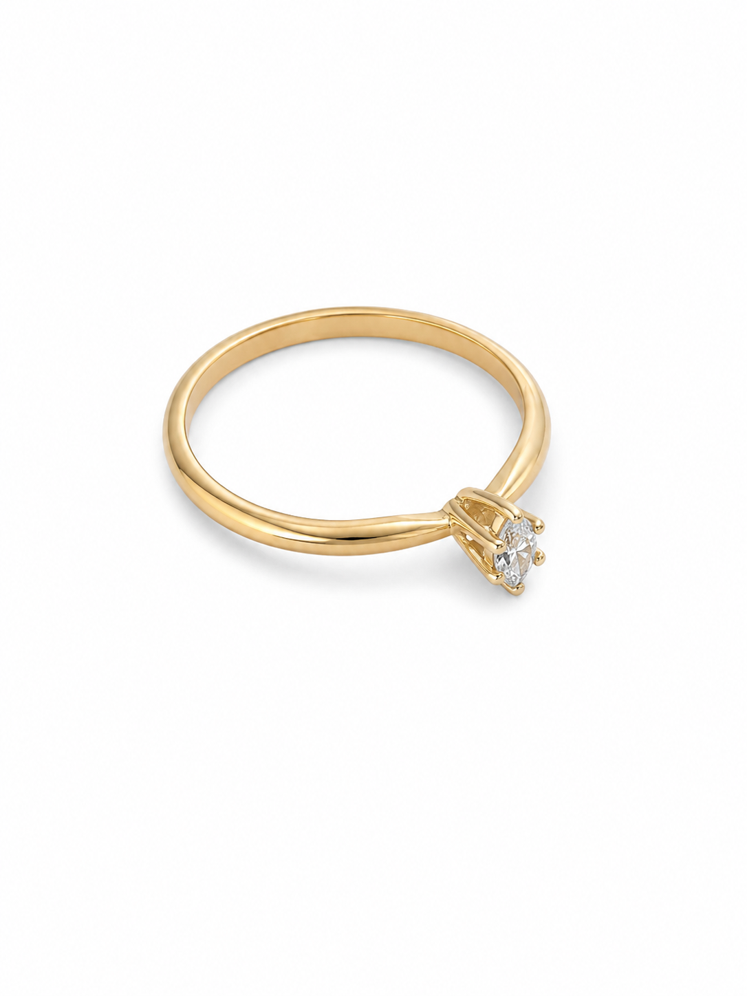 14KT Yellow Gold 0.12 CTW Diamond Ring [K9H50]