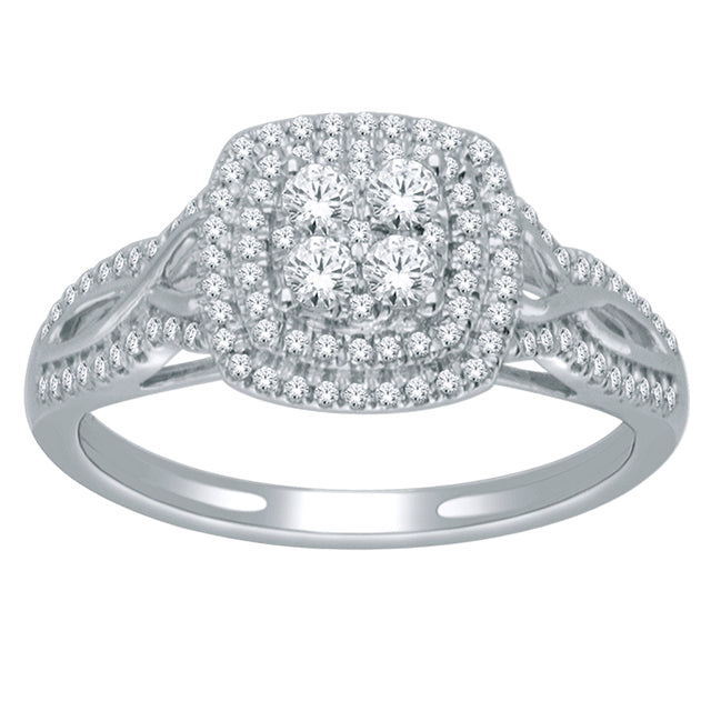 14K White 0.50Ct D-Ladies Rings