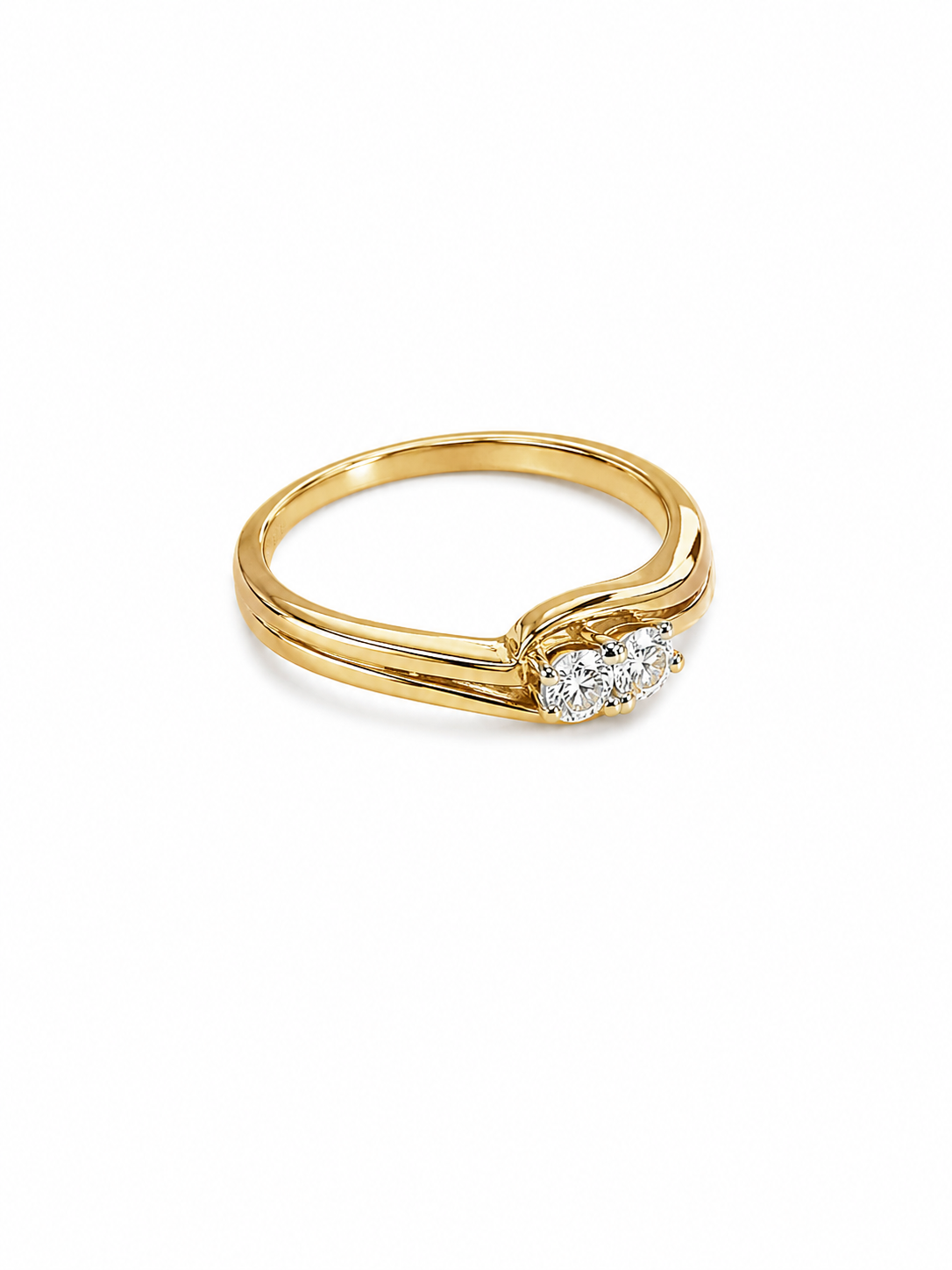 14KT Yellow Gold 0.25 CTW Diamond Ring [K25H00]