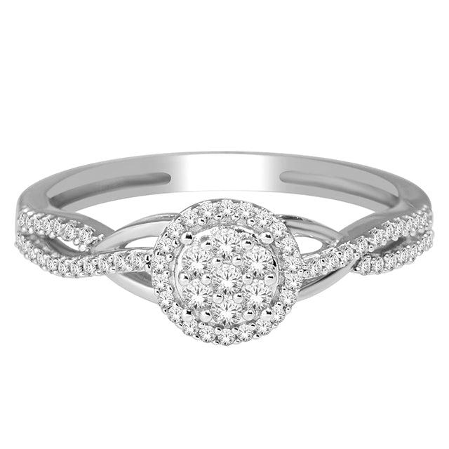 14K White 0.25Ct D-Ladies Rings