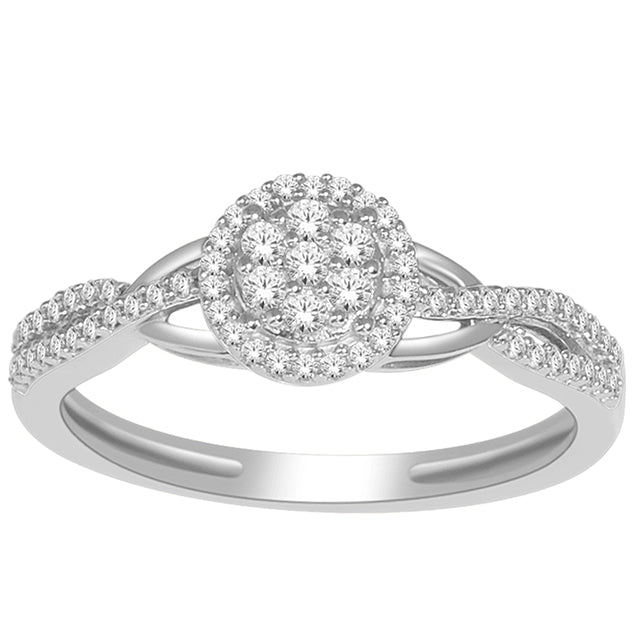 14K White 0.25Ct D-Ladies Rings