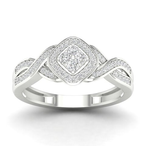 14K White 0.25Ct D-Ladies Rings