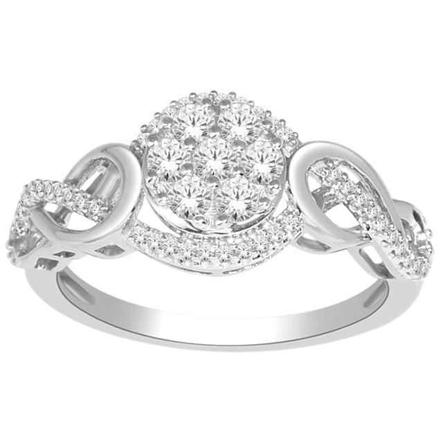 14K White 0.50Ct D-Ladies Rings