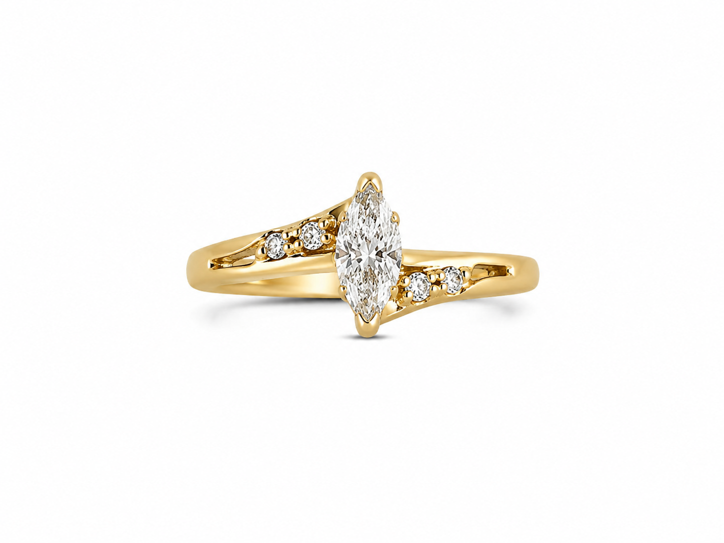 14KT Yellow Gold 0.20 CTW Diamond Ring [K11H00]