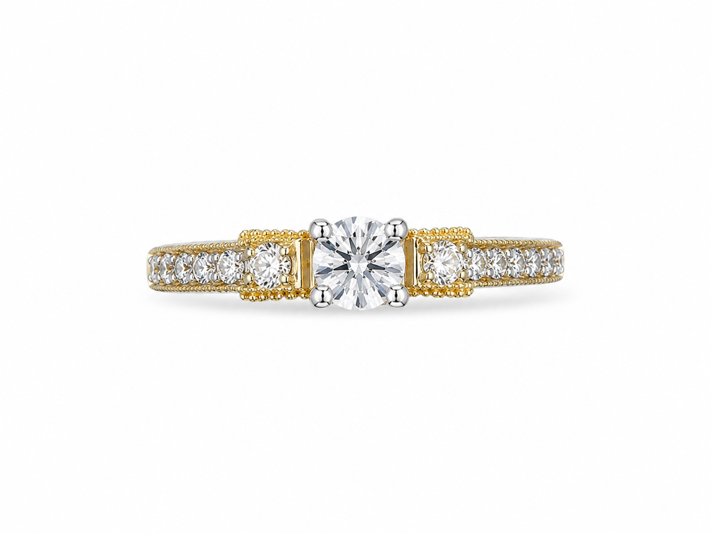 14KT Two Tone Gold 0.50 CTW Diamond Ring [K25H00]