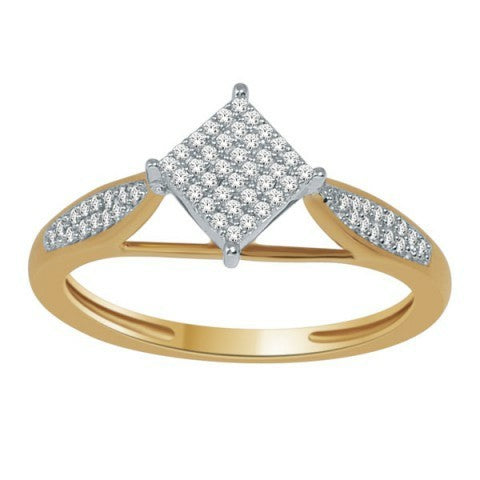 10K Yellow 0.18Ct D-Ladies Micropave Rings