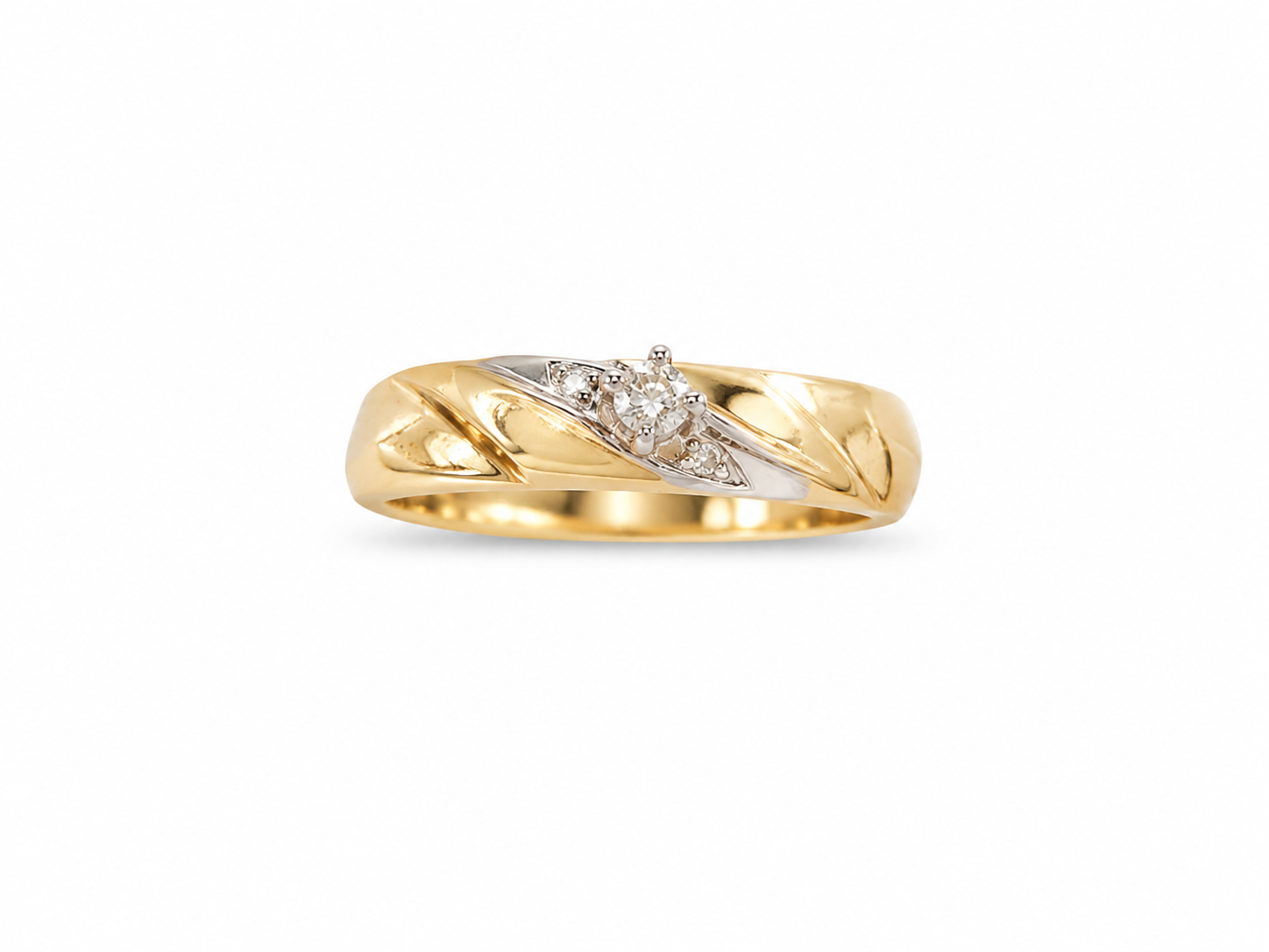 14KT Yellow Gold 0.10 CTW Diamond Ring [K9H50]