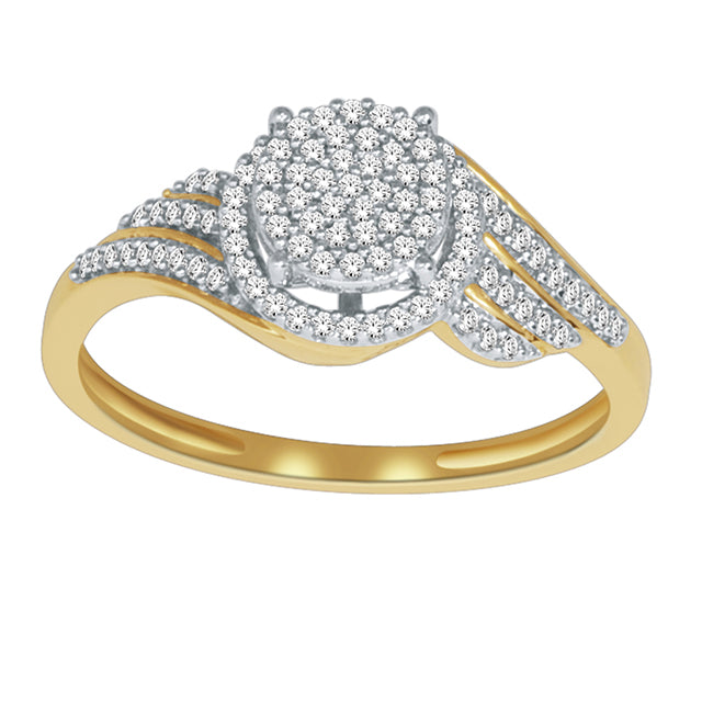 10K Yellow Yellow Gold Diamond Ring With 0.25Ct Round Diamond