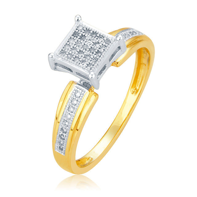 10K Yellow 0.15Ct D-Ladies Micropave Ring