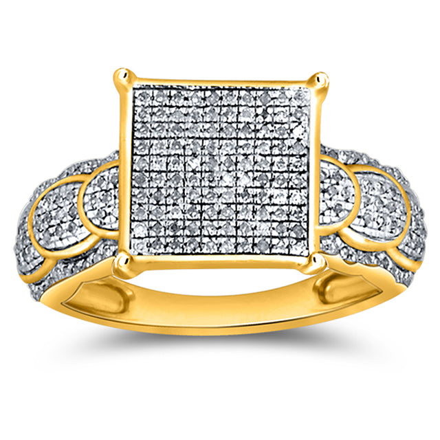 10K Yellow 0.33-0.40Ct D-Ladies Micropave Rings