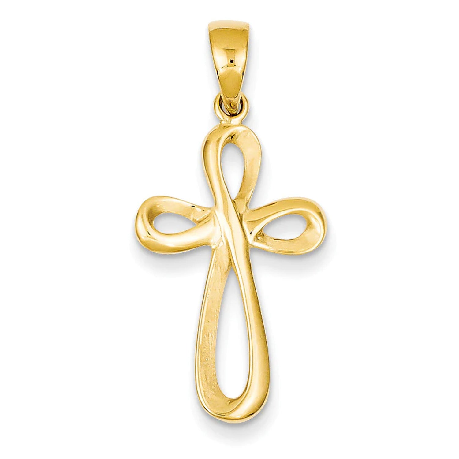 14K Polished Cross Pendant