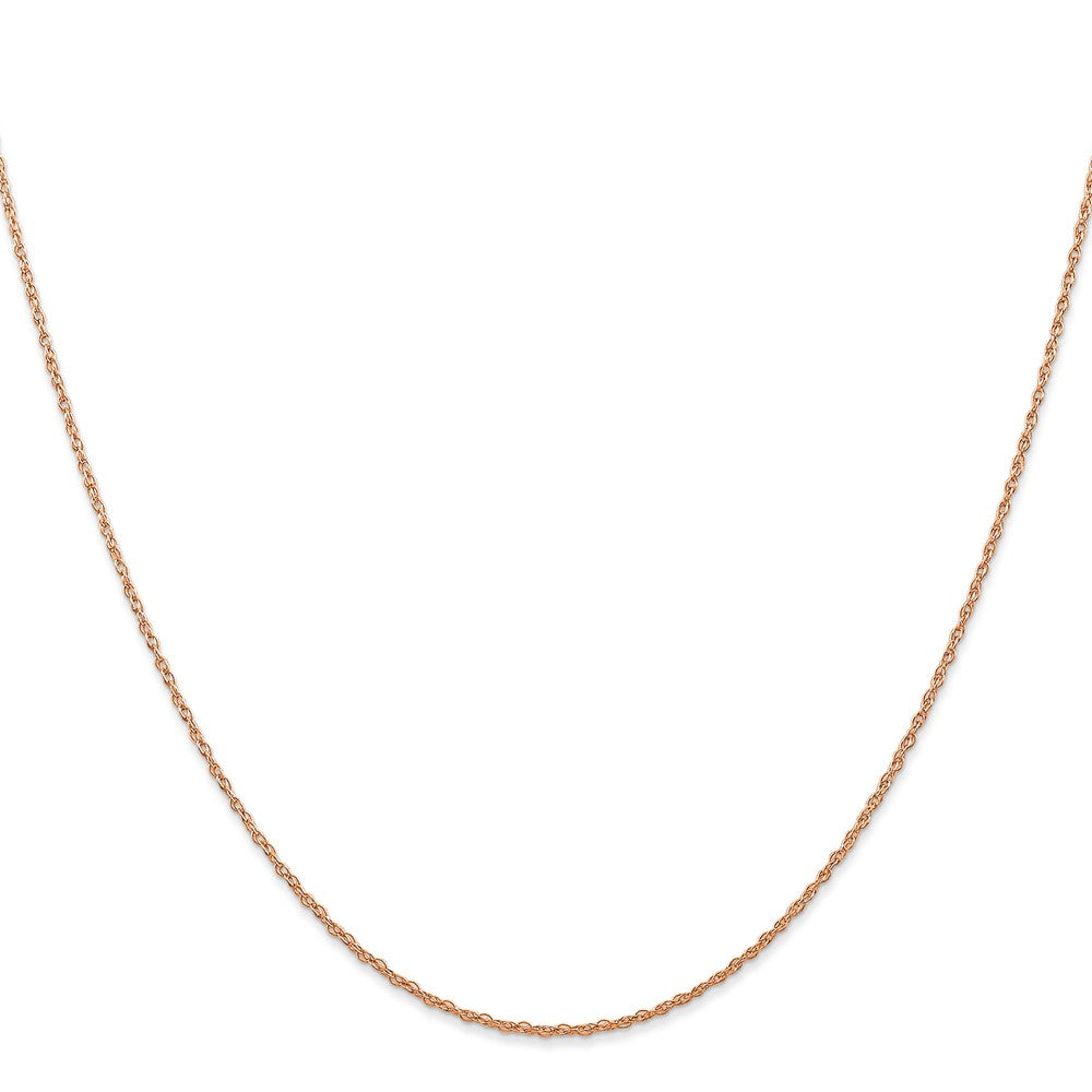 14K Rose Gold 20 Inch Carded .7Mm Cable Rope With Spring Ring Clasp Chain