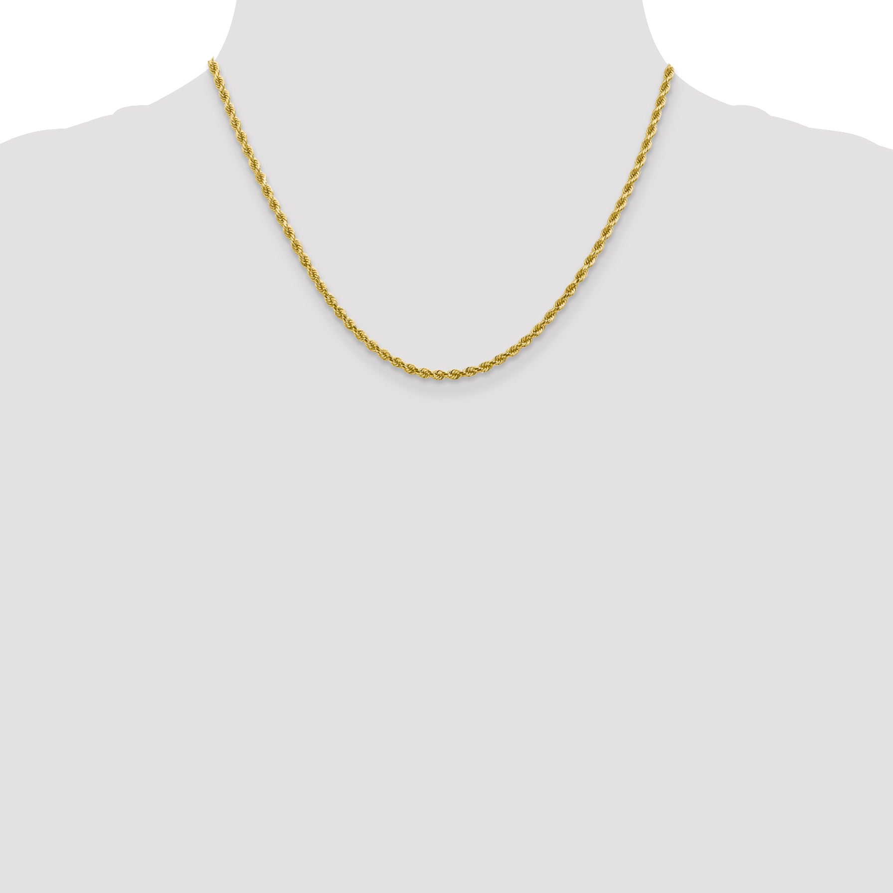10K 2.75mm Diamond-Cut Rope Chain