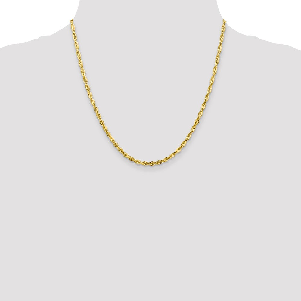 10K 3.5Mm Diamond-Cut Lightweight Rope Chain