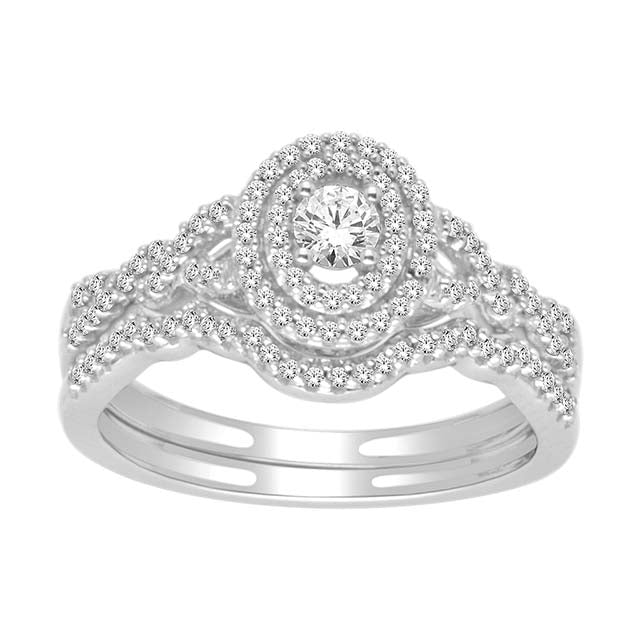 14K White 0.48Ct D-Ladies Rings