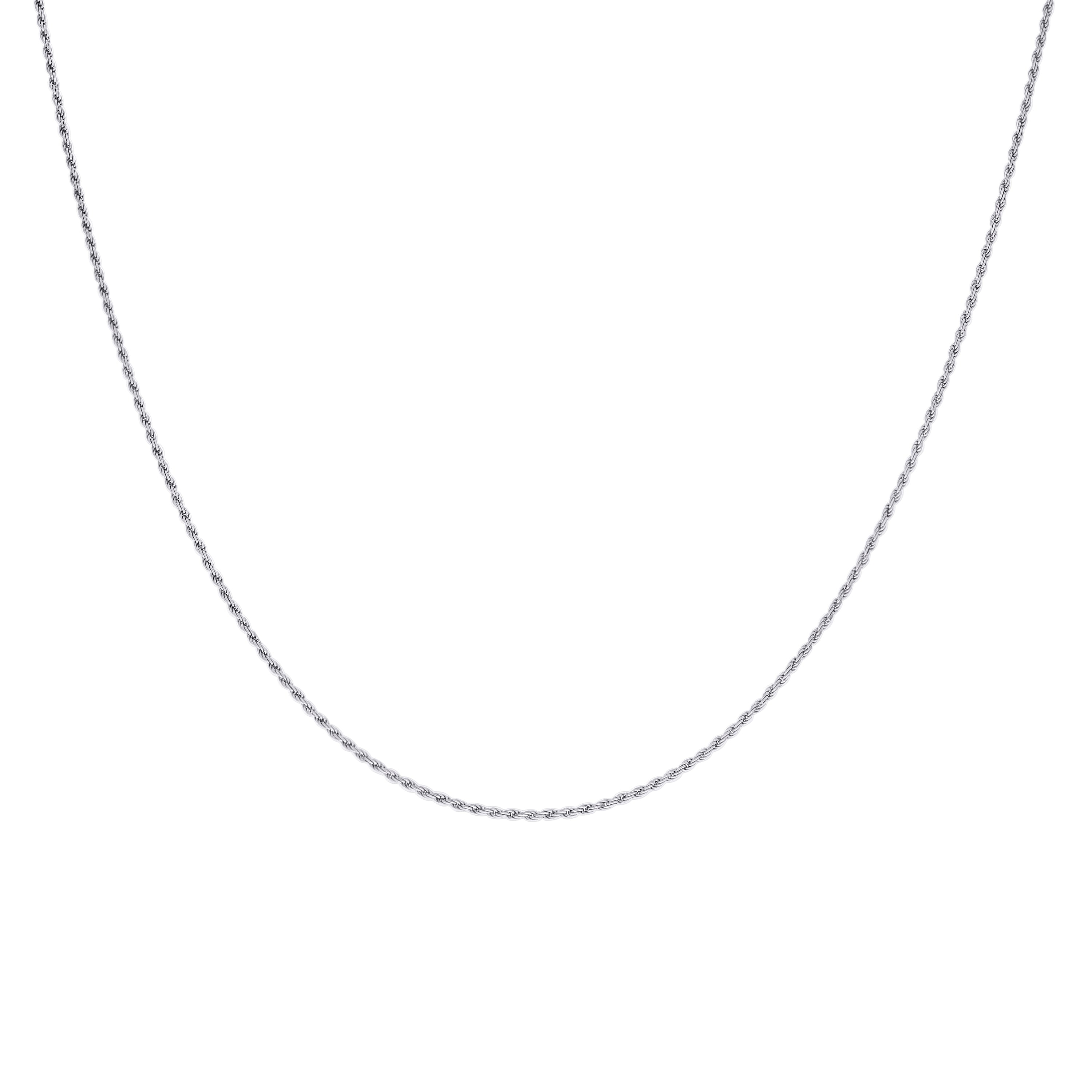925 Sterling Silver Solid Rope Chain Silver 025 0.5mm