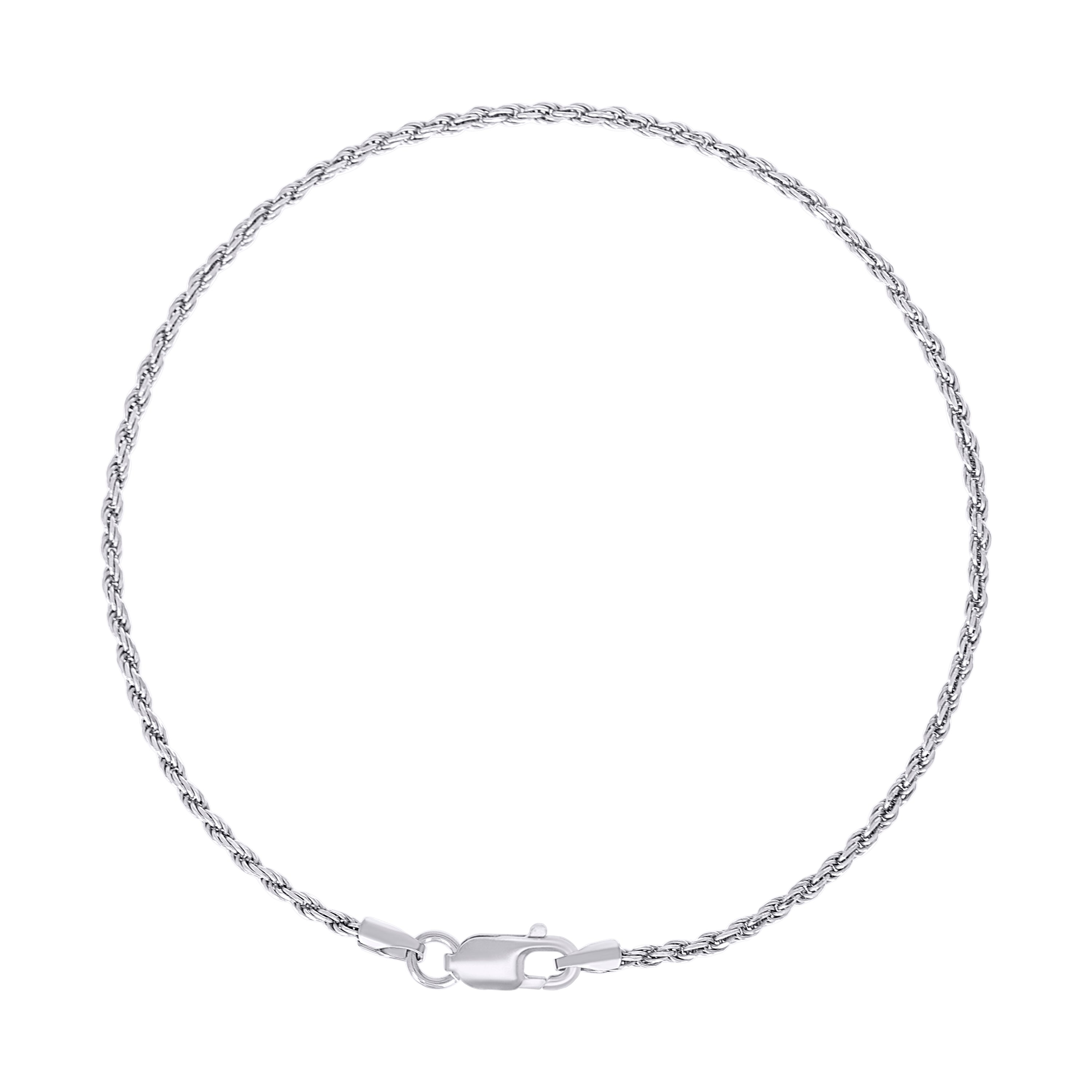925 Sterling Silver Solid Rope Chain Silver 025 0.5mm