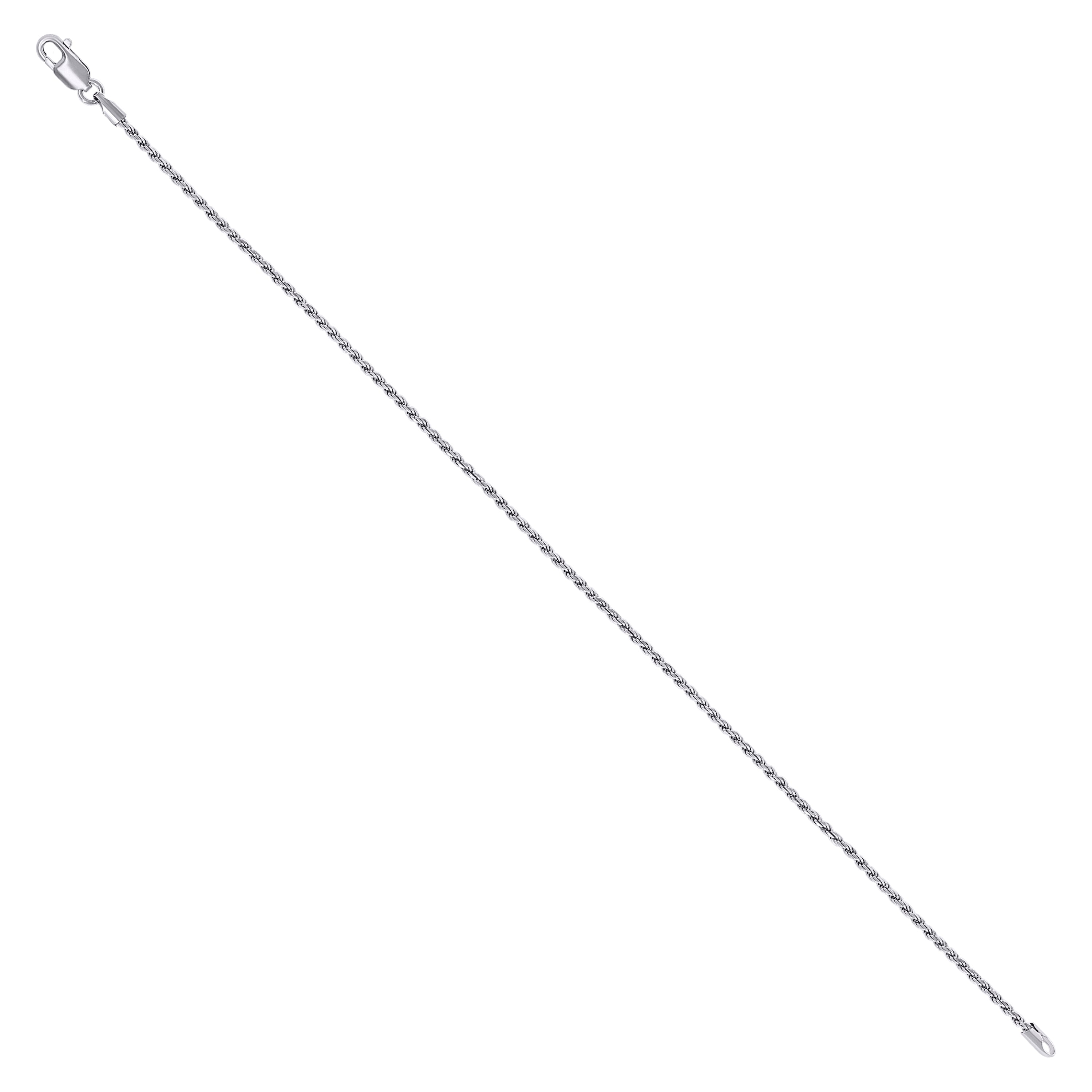 925 Sterling Silver Solid Rope Chain Silver 025 0.5mm