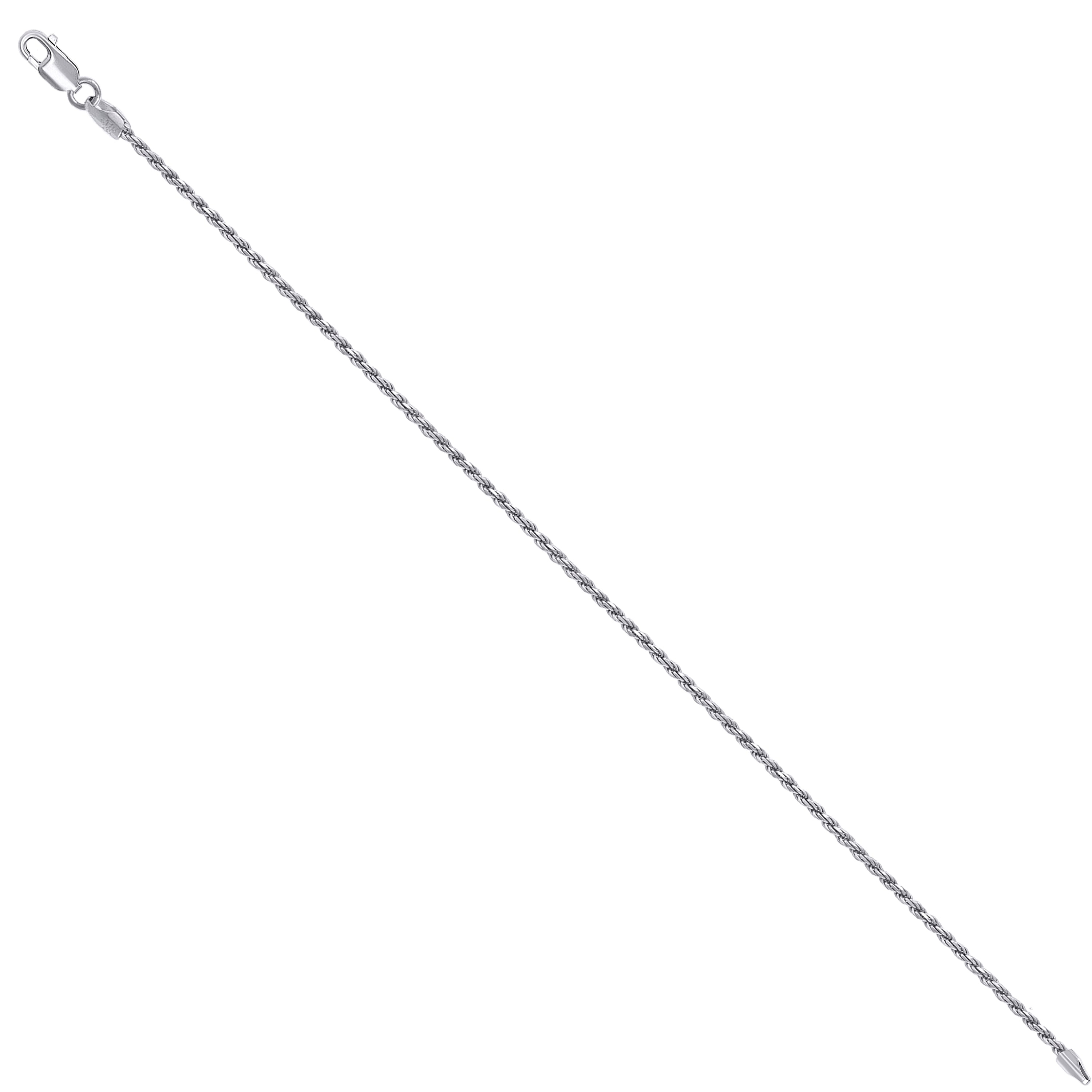 925 Sterling Silver Solid Rope Chain Silver 025 0.5mm