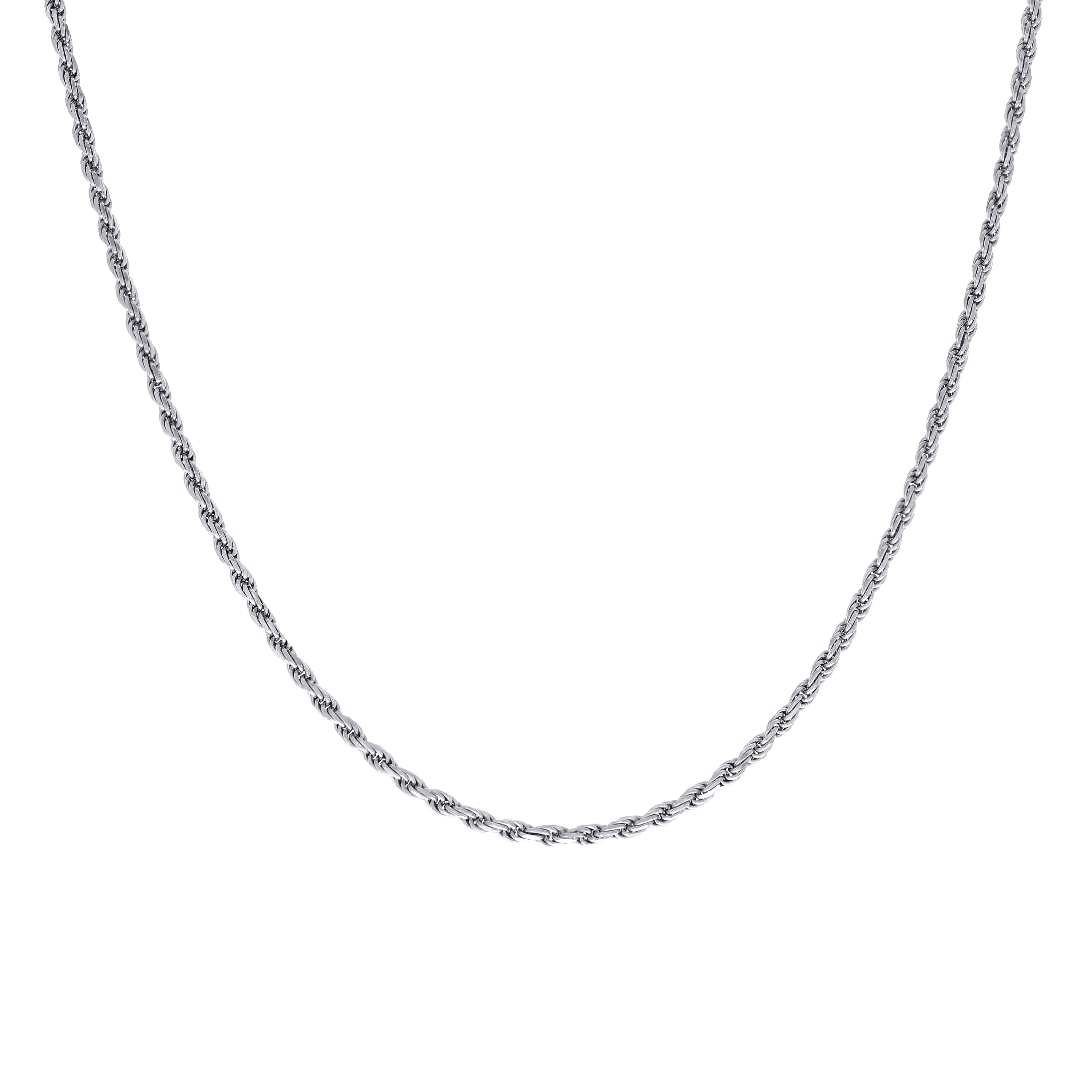 925 Sterling Silver Solid Rope Chain Silver 025 0.5mm