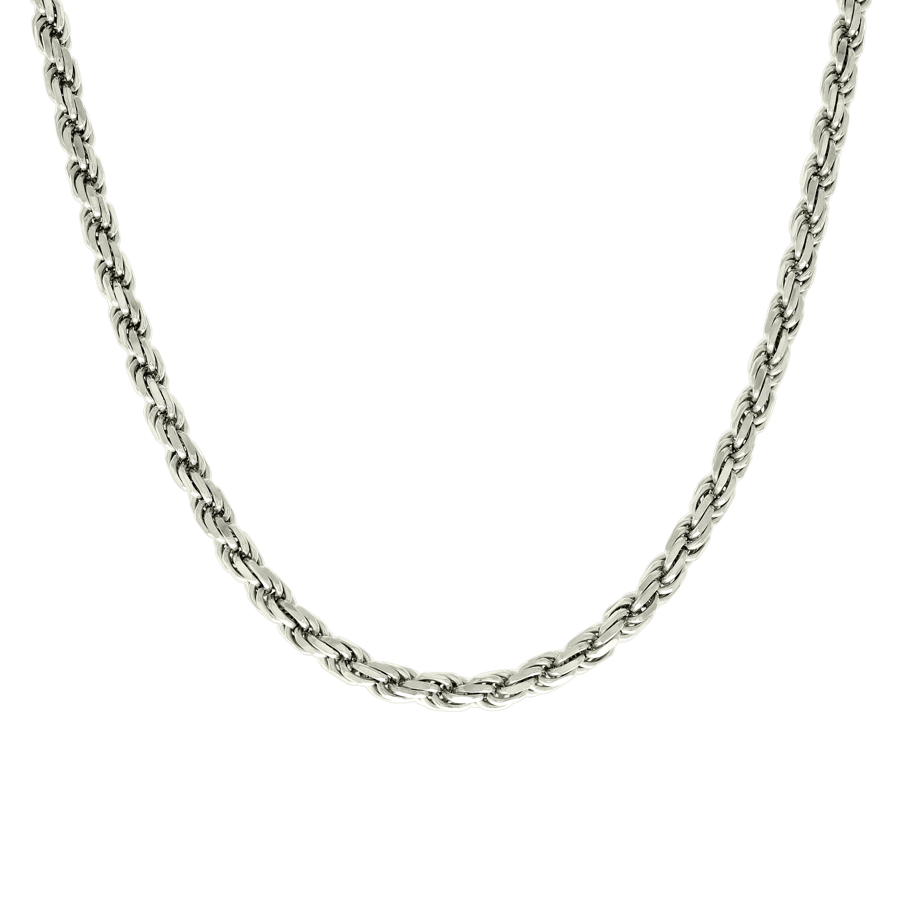 925 Sterling Silver Solid Rope Chain Silver 025 0.5mm