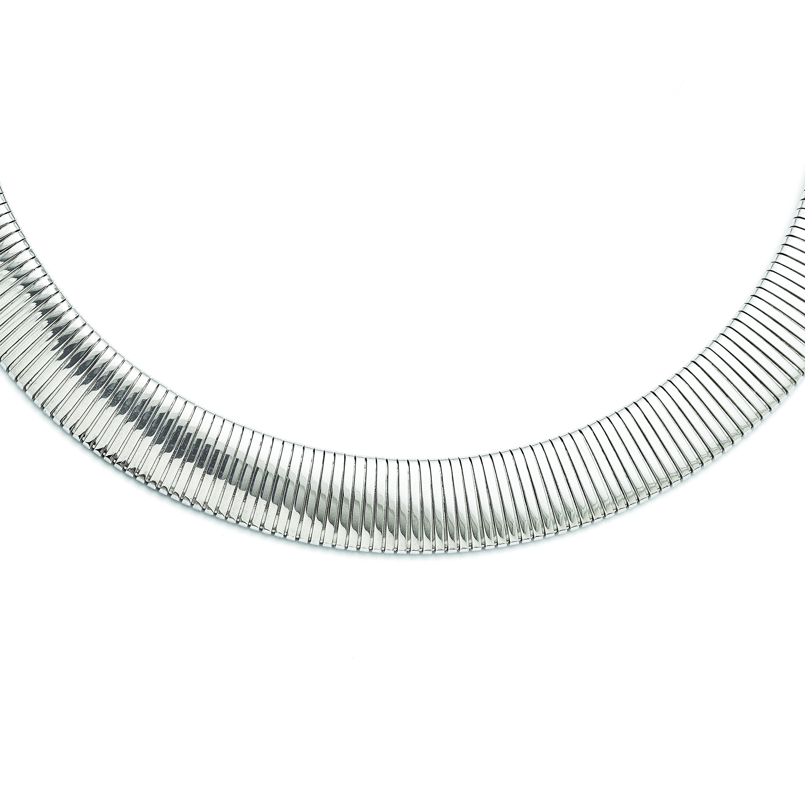 Chisel Stainless Steel Polished And Textured 18 Inch Omega Necklace