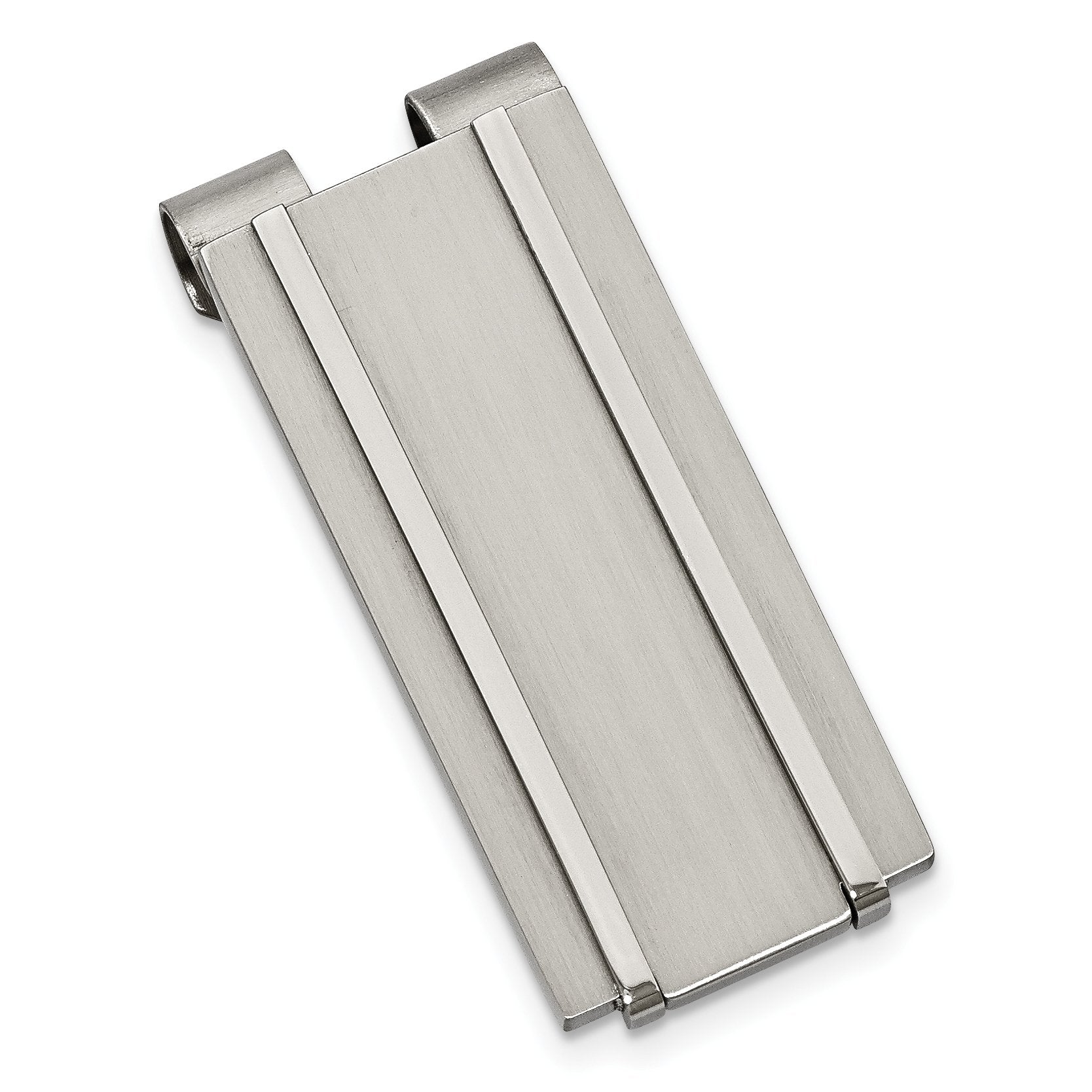 Chisel Stainless Steel Brushed And Polished Money Clip