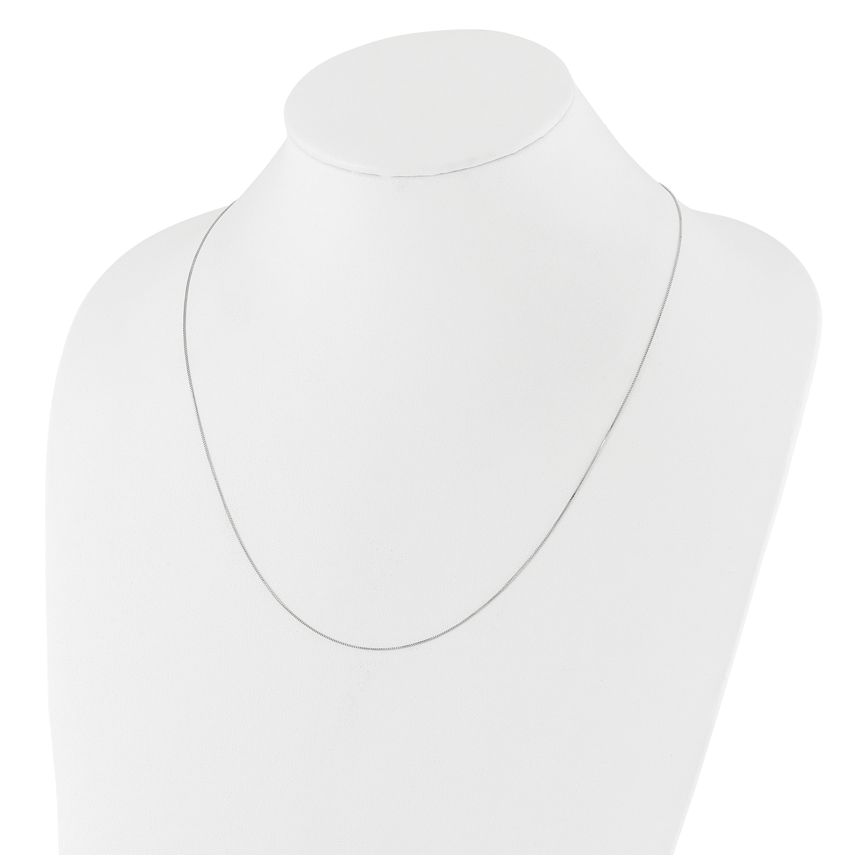 10K White Gold Adjustable .55mm Baby Box Chain