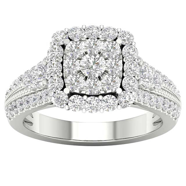 14K White 1.49-1.52Ct D-Ladies Rings