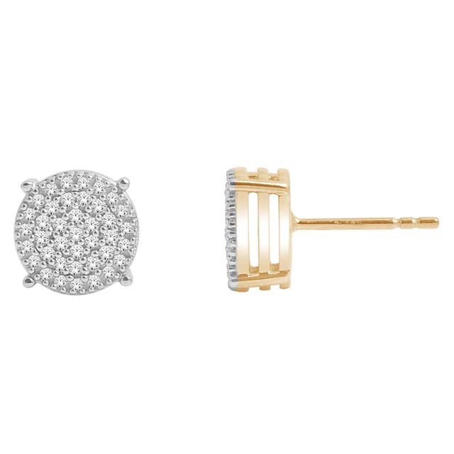 10K Yellow 0.25Ct D-Micropave Earrings