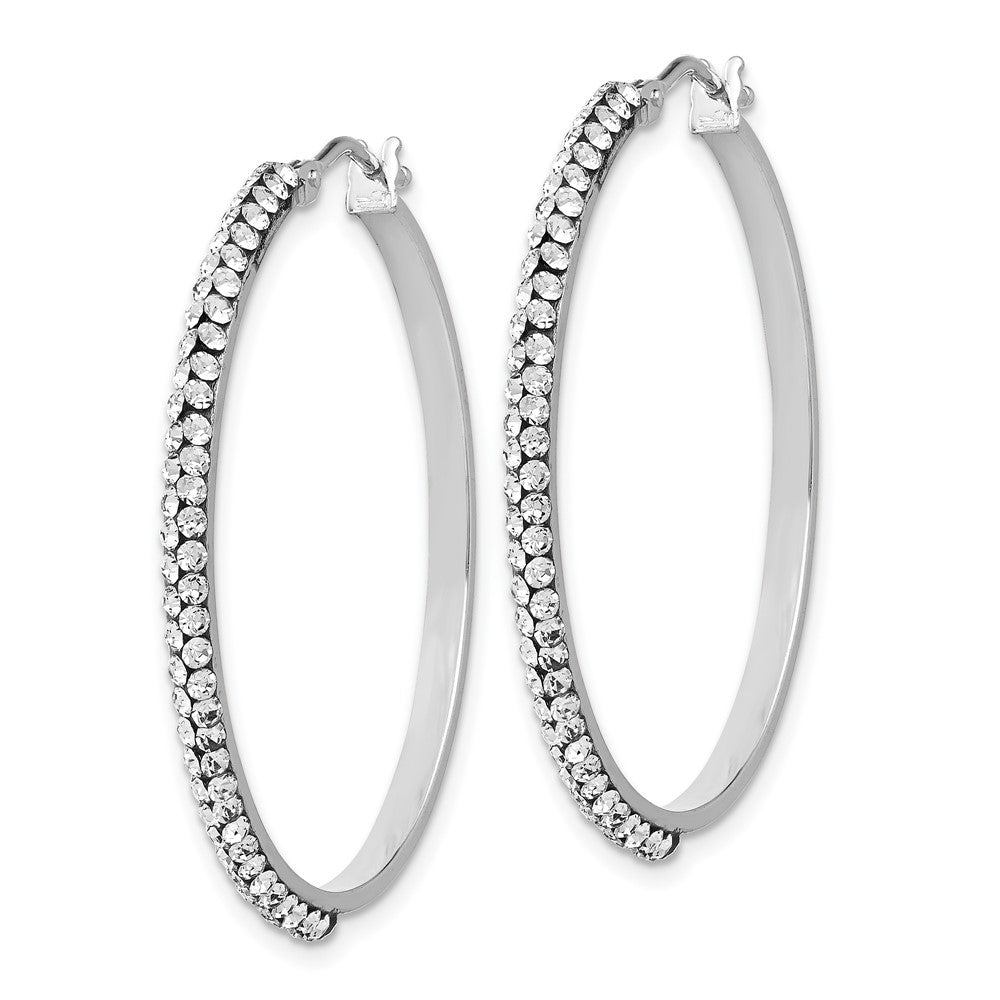 14K w/Wht RH-plating Crystals from Swarovski Hoop Earrings