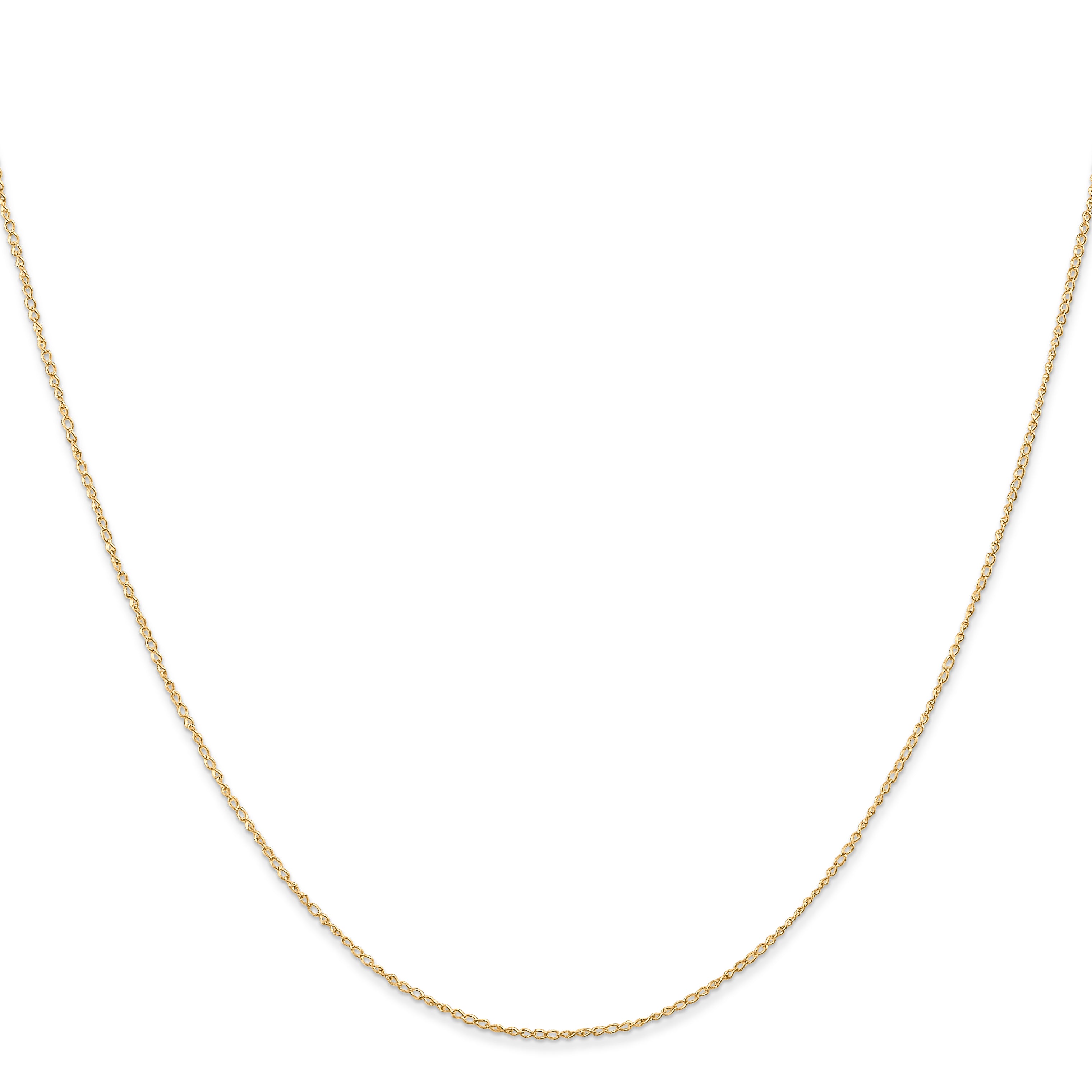 14K 16 inch Carded .5mm Curb with Spring Ring Clasp Chain