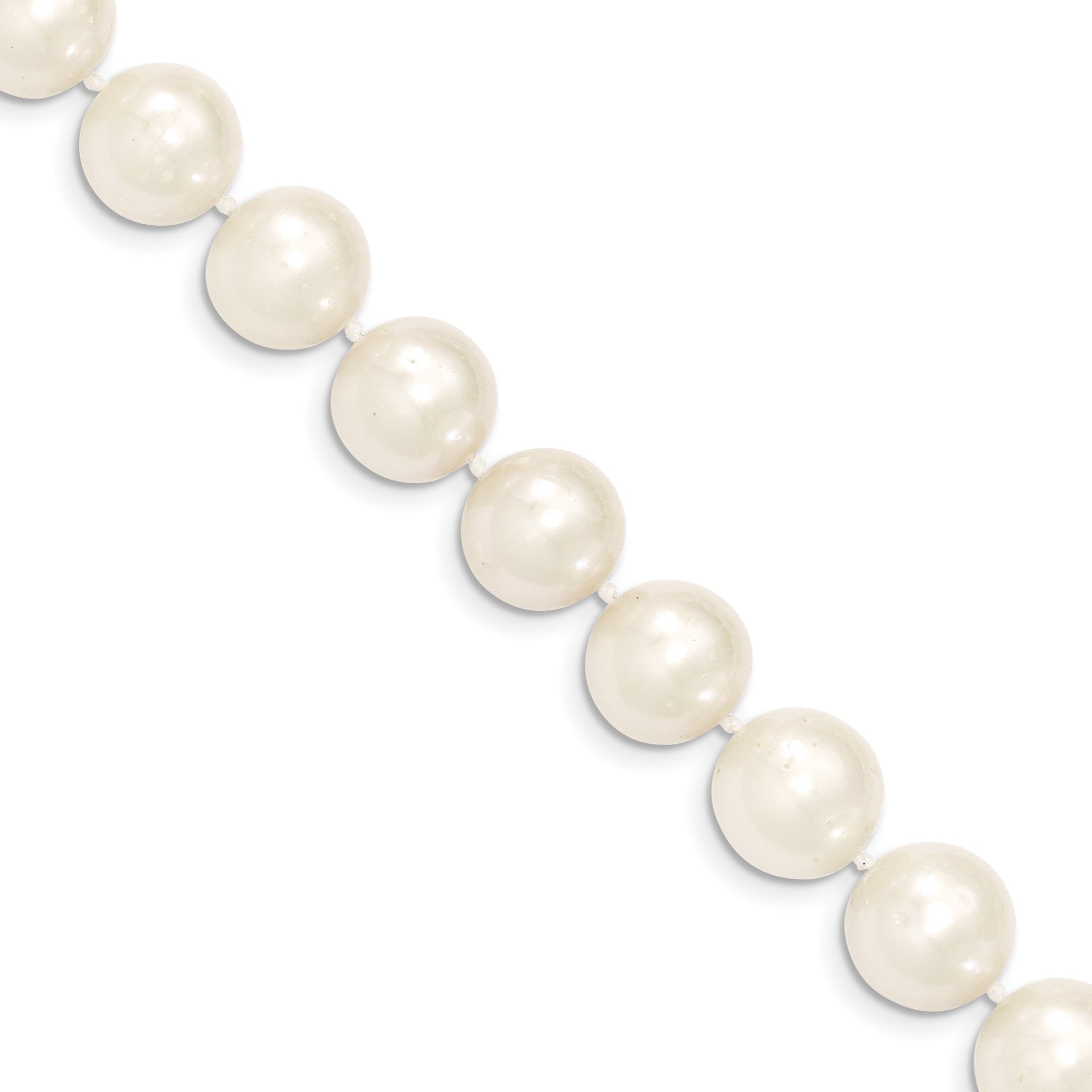 14K 11-12Mm White Near Round Freshwater Cultured Pearl Necklace