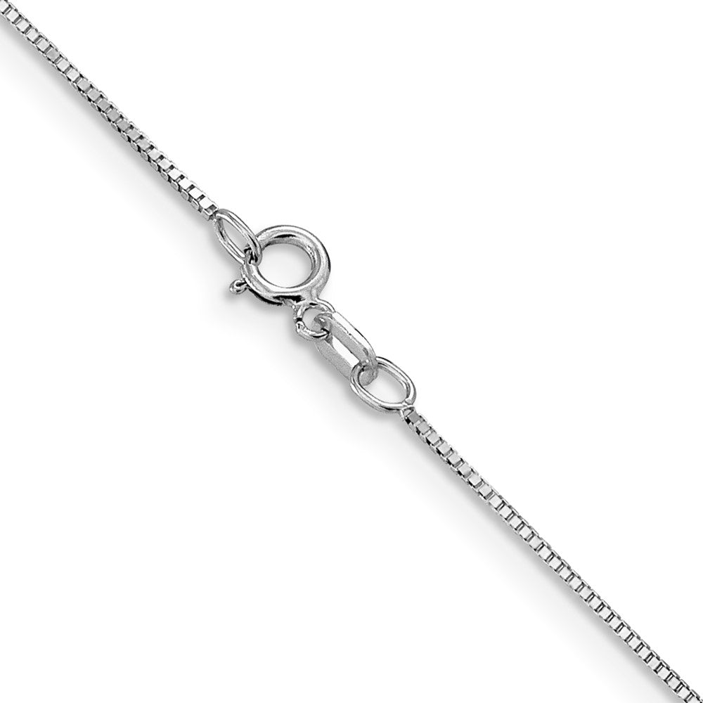 14K White Gold .8Mm Box With Spring Ring Clasp Chain